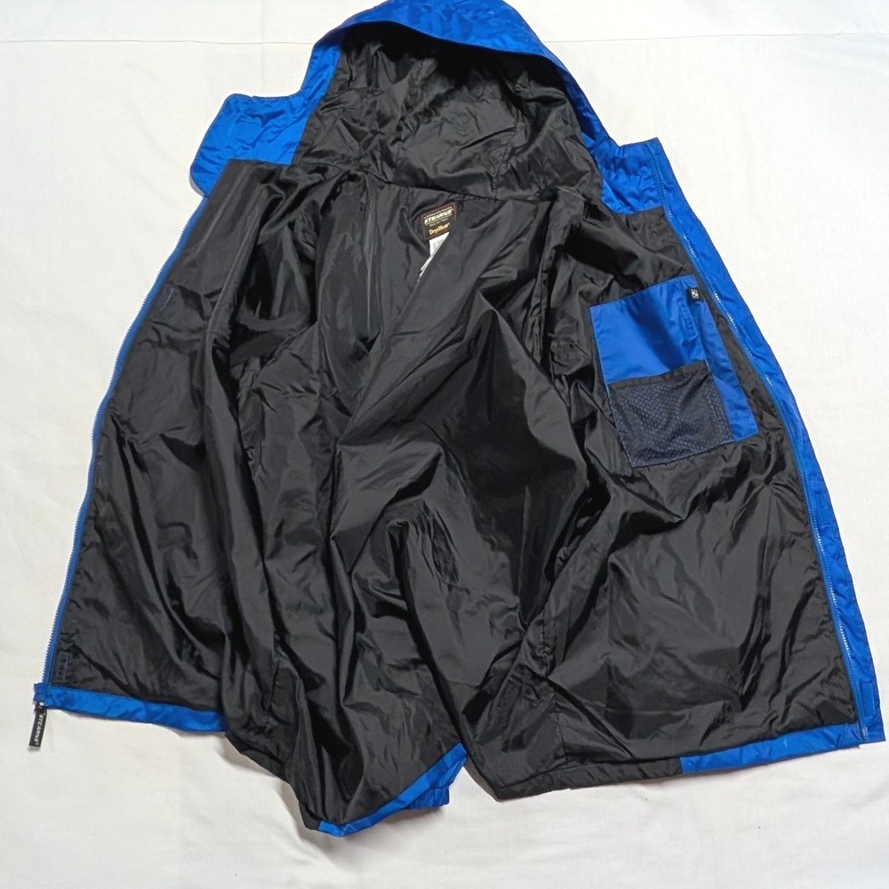 Stearns DryWear Rain Jacket Mens 2XL Blue Black Hooded Windbreaker 8732 Ripstop - Picture 3 of 16